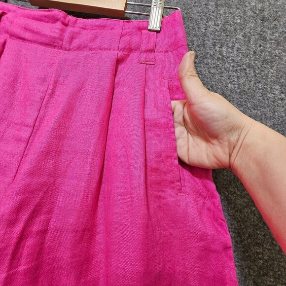 Vtg 90s Fuchsia Pink Trouser Shorts sz 4 High Waist Pleated Preppy Barbiecore - Picture 11 of 16